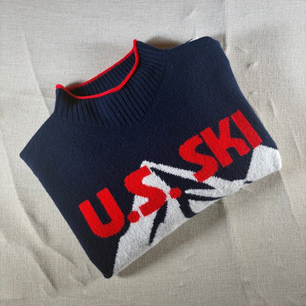 J.Crew U.S. Ski‎ & Snowboard Lambswool Mountain Sweater Navy Red Mens Small 2026